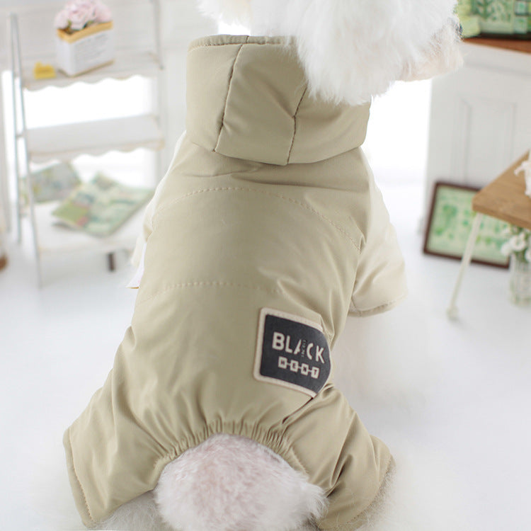 "Black" Dog Down Jacket with Waterproof Hood – Beige or Dark Green
