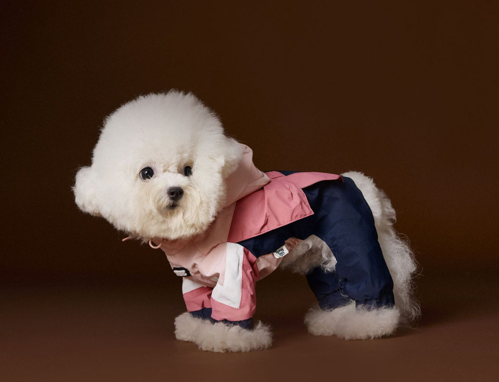 Tawney Bear 4-Legged Dog Raincoat with High Collar