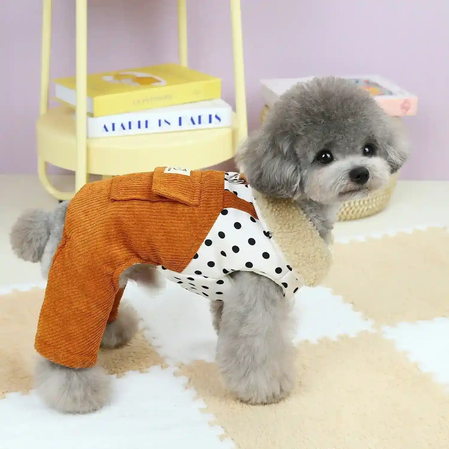 Tutina Salopette per Cani Piccoli - Pile Caldo 4 Zampe con Pettorina by Dog Moda