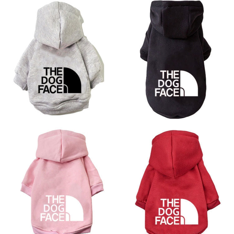 "The Dog Face" Sporty Fleece Hoodie for Dogs – Comfort and Style for Every Size!