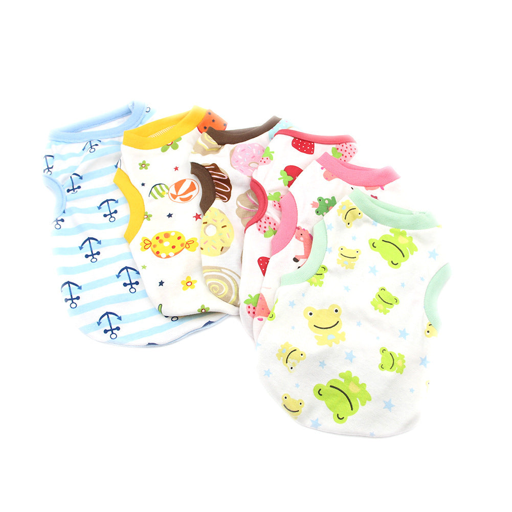 Maglietta in Cotone Smanicata per Cani – Fantasie Divertenti e Colorate - Dog Moda