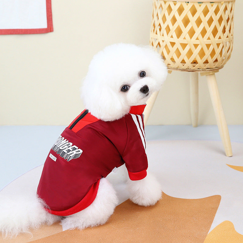 "Stronger" Fleece Dog Coat with Zip and Button Closure