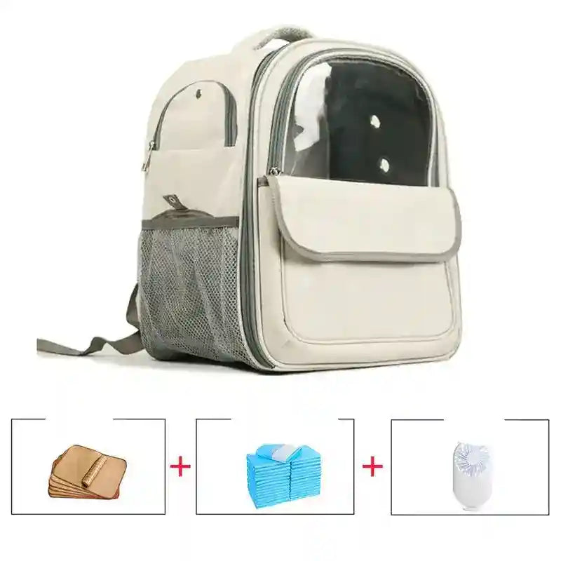 Zaino Trasportino Cani con Ventola Ricaricabile + 5 Teli by Dog Moda