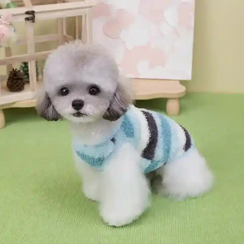 Cappotto LOVE per Cani a Righe con Orsetti - Smanicato by Dog Moda