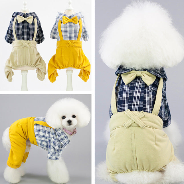 "Diesel" Dog Suit with Bow Tie and Suspenders