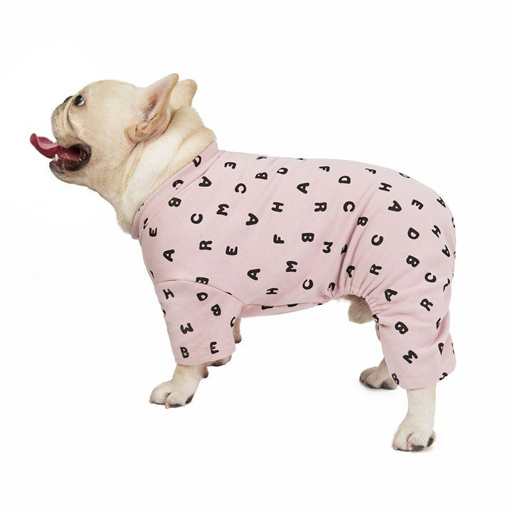 Four-Legged Cotton Dog Jumpsuit "Fantasy Letter"