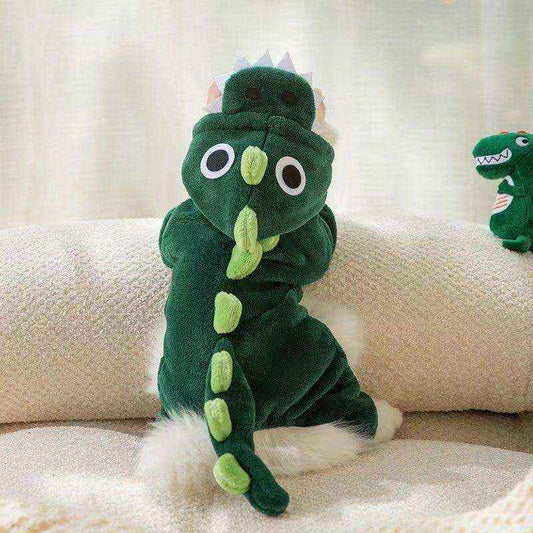 Vestitino Dinosauro per Gatti - Verde con Cappuccio by Dog Moda