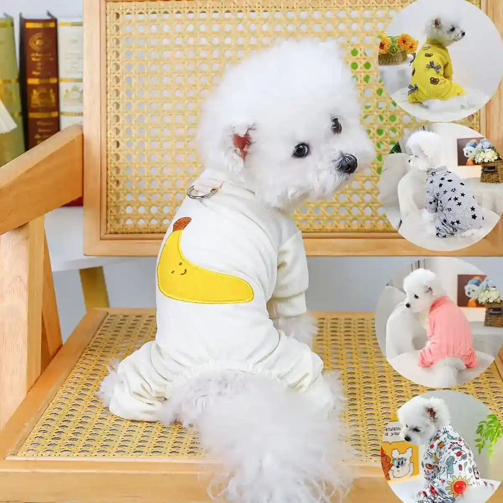 伸縮性4足犬用つなぎ - 冬用パジャマ