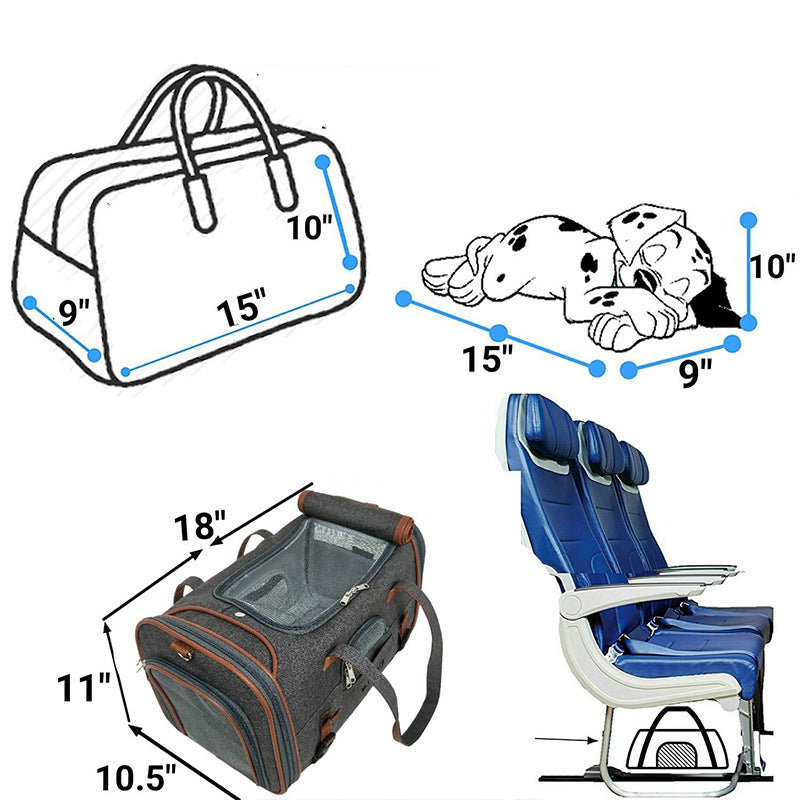 Trasportino per Cani e Gatti | Cabina Aereo e Auto | Apribile 4 Lati