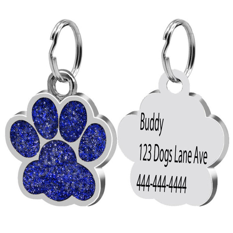 Medaglietta per Cani Personalizzata a Zampetta con Strass Colorati
