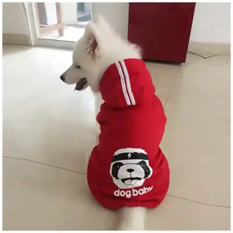 Felpa con Cappuccio per Cani Grandi - Orsetto e Panda by Dog Moda