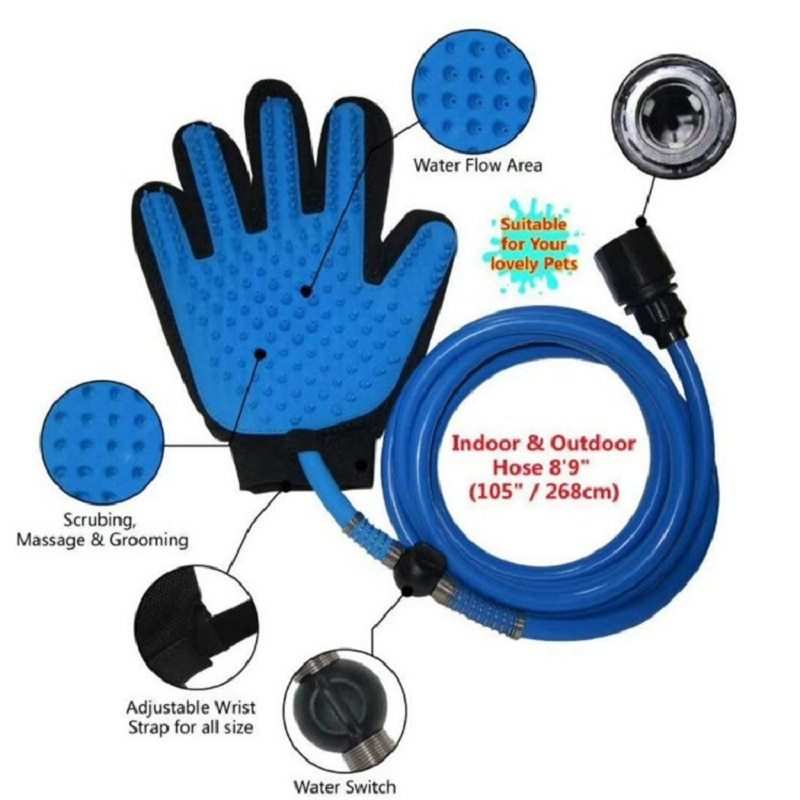 AquaPaw Pro - Guanto Doccia Massaggiante per Cani con Spruzzatore Integrato - Dog Moda