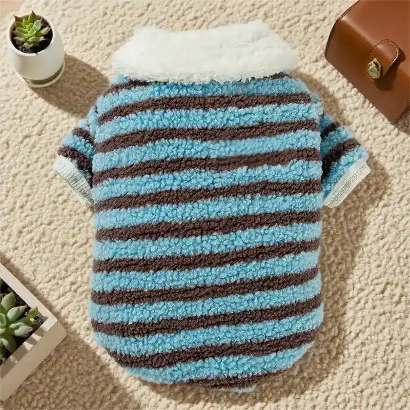 Maglione Tepore a Righe in Pile per Cani e Gatti by Dog Moda