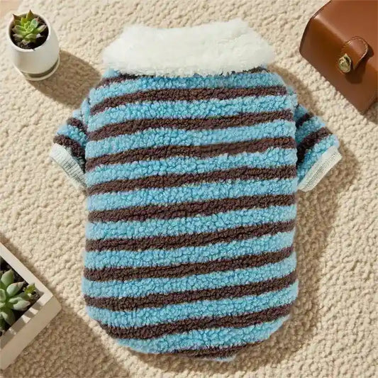 Maglione Tepore a Righe in Pile per Cani e Gatti by Dog Moda