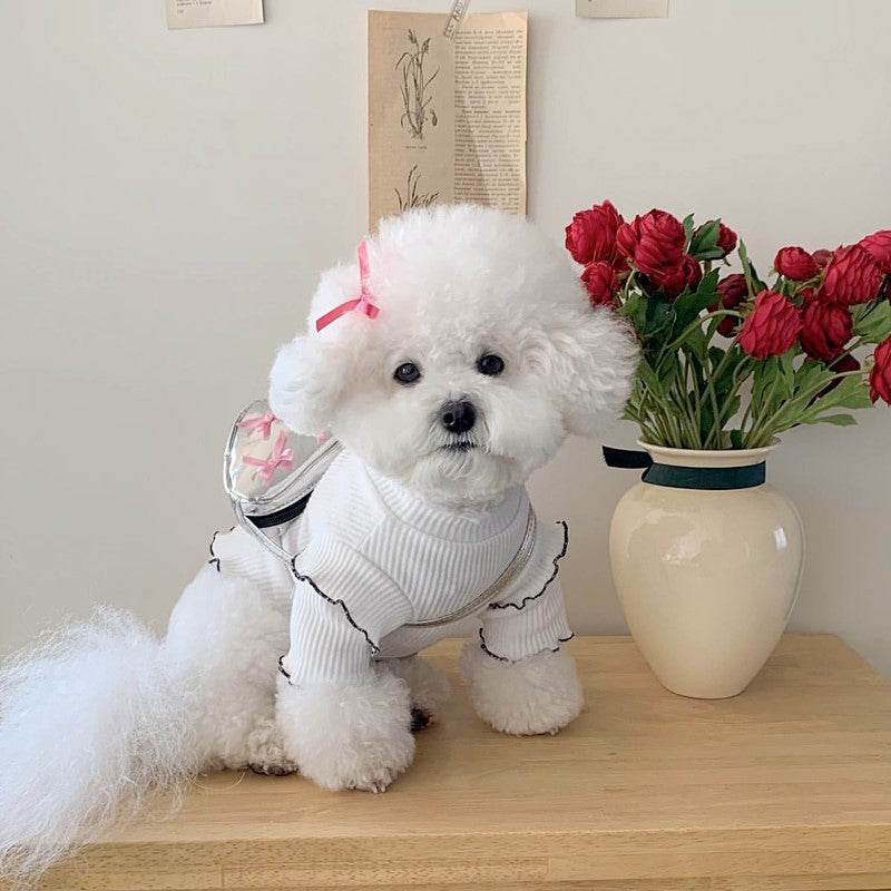 Maglietta per Cani Maltese con Fiocco - Rosa, Bianco o Nero