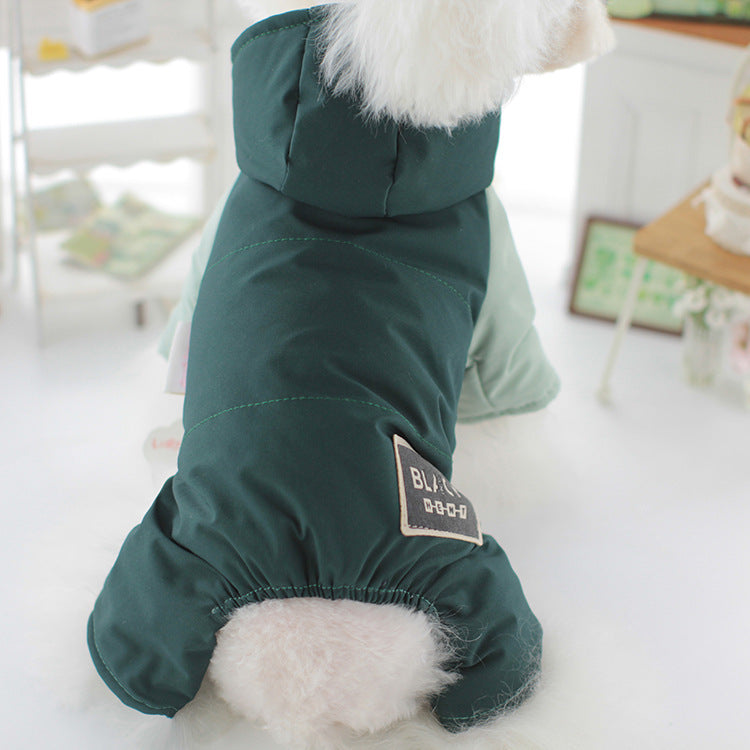 "Black" Dog Down Jacket with Waterproof Hood – Beige or Dark Green