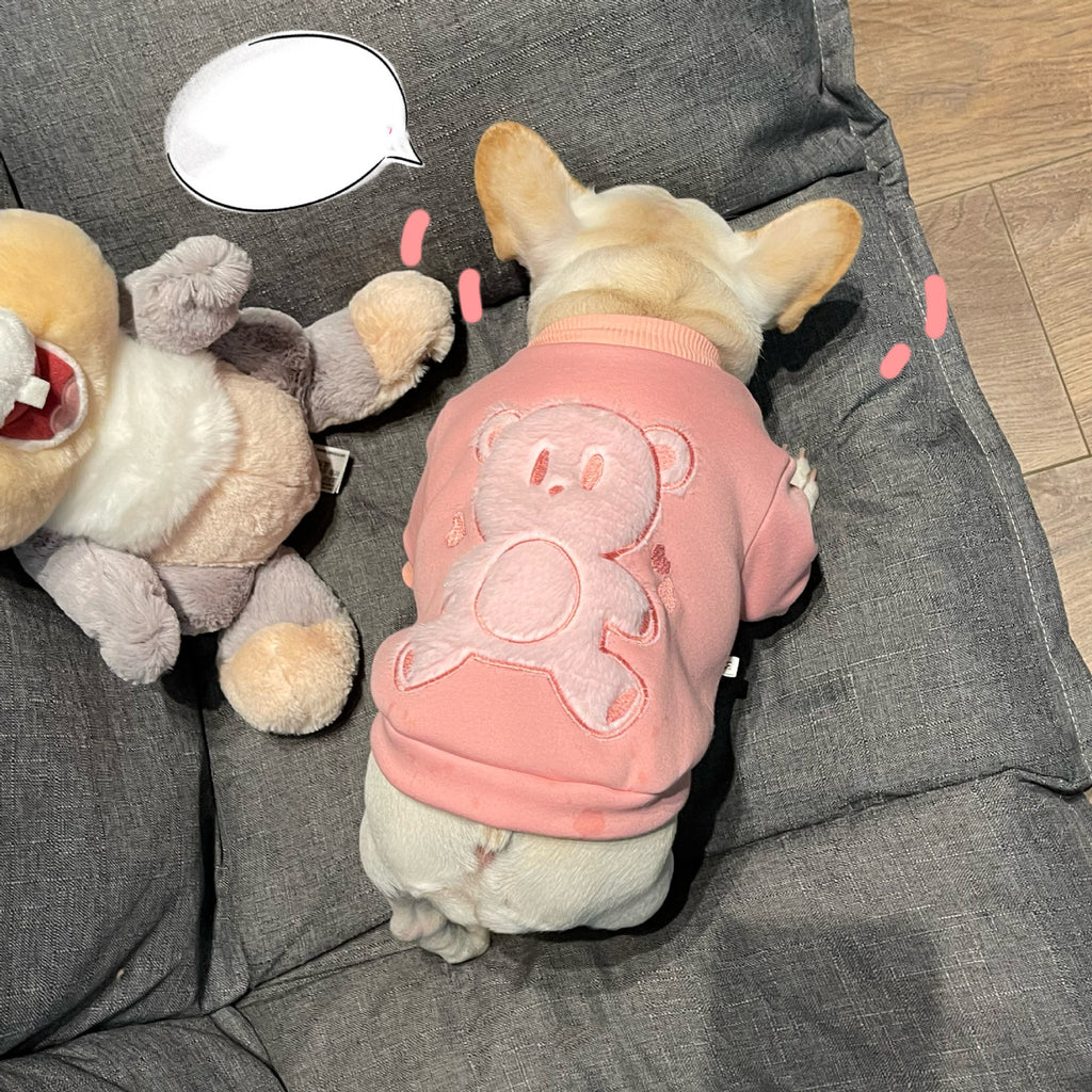 Maglione Cane Rosa Coniglietto - Felpa Bulldog Cuori