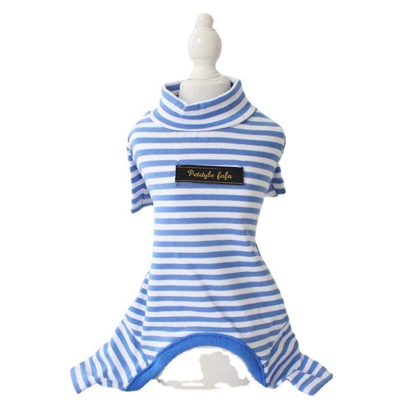 Gestreifter Hundepyjama „Four Paws“ – Weiche Baumwolle