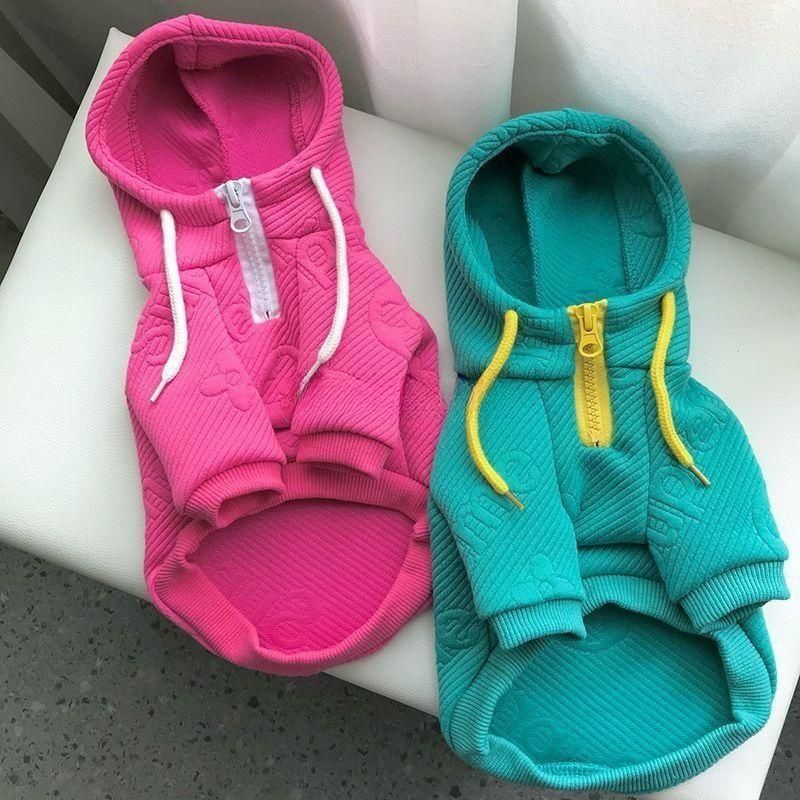 Supreme Pink or Blue Sports Style Zip Up Dog Hoodie