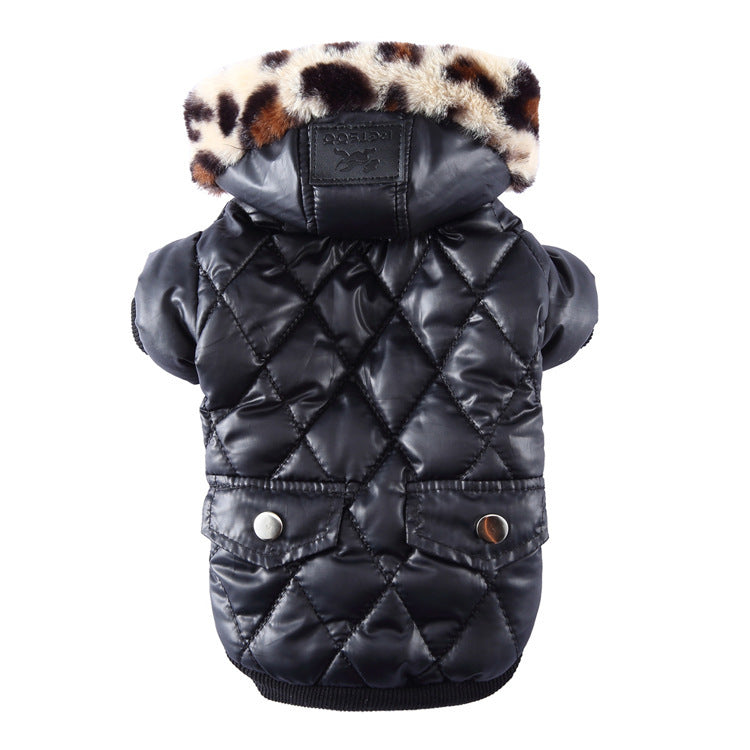 Dog Coat with Faux Fur Hood - Elegance and Warmth for Poodles
