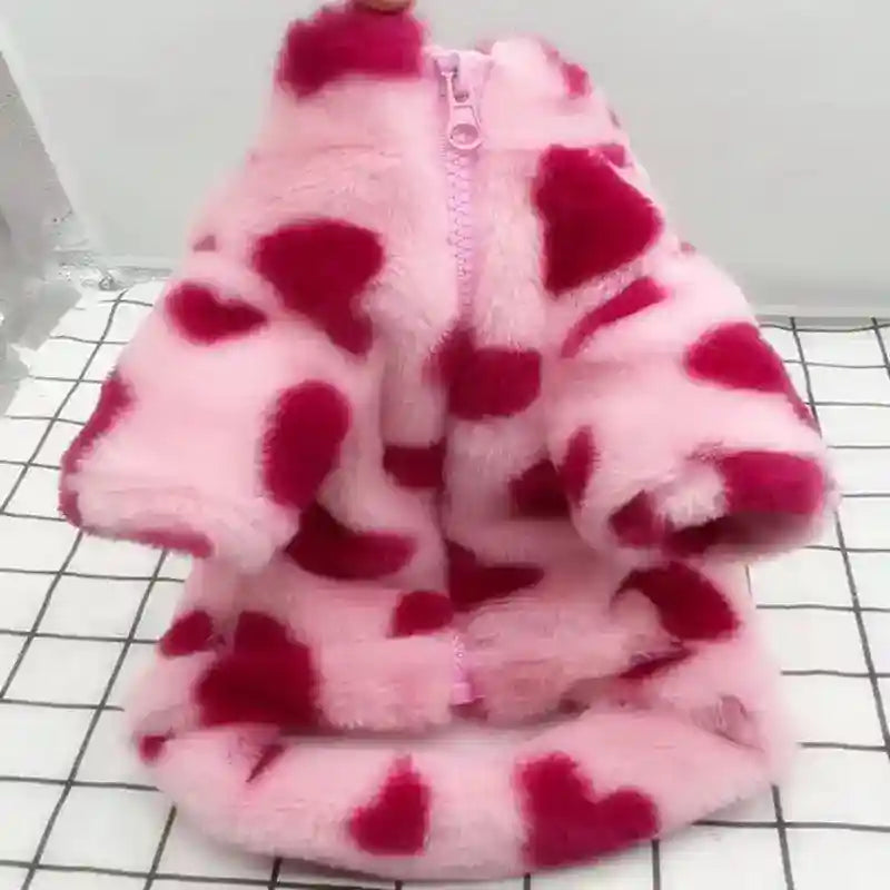 Puppy Dog Pet Warm Clothes Teddy Bichon Pomeranian Small Dog Love Plush Warm Coat by Dog Moda