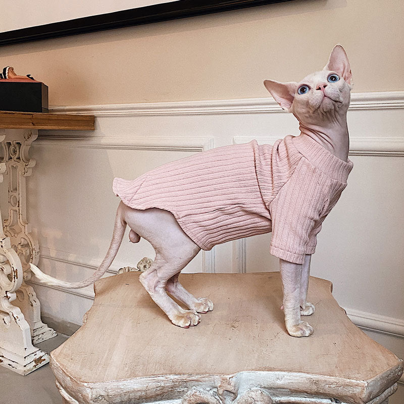 Maglione per Gatti Sphynx Rosa - Tinta Unita Modello Lotus