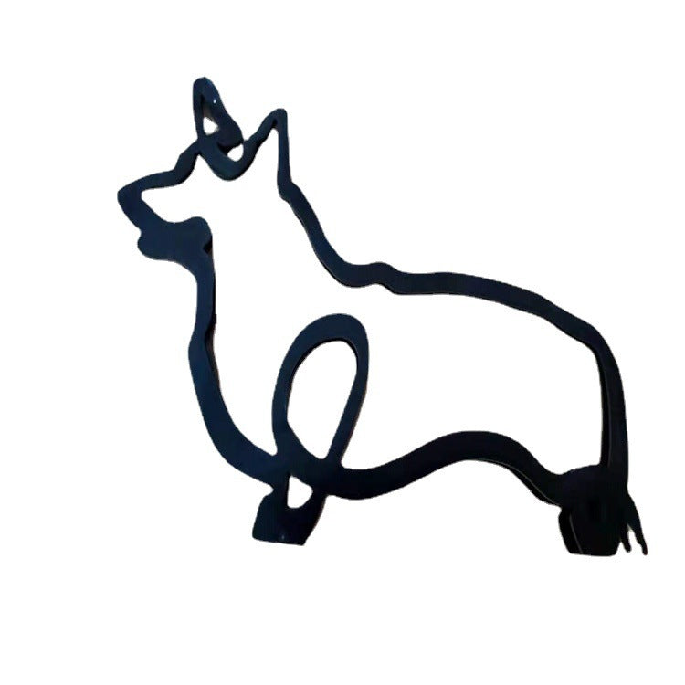Statua Cane in Metallo Scultura Decorativa Moderna