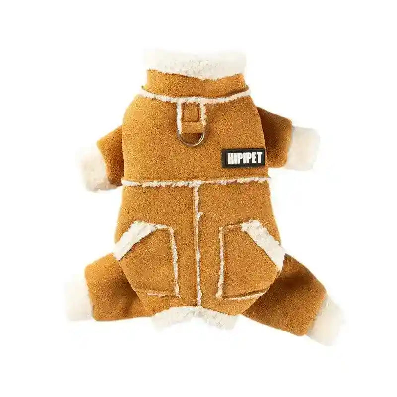 Tutina Suede Sherpa Hipipet 4 Zampe - Tasche Anello by Dog Moda