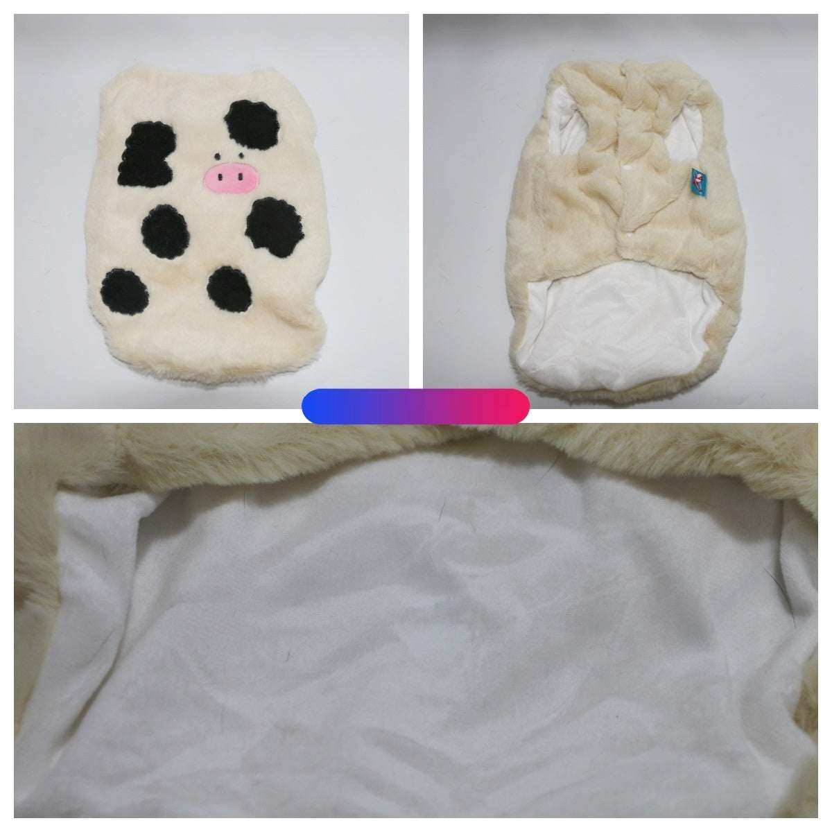 Gilet in pile maculato per cani piccoli – Modello Mucca