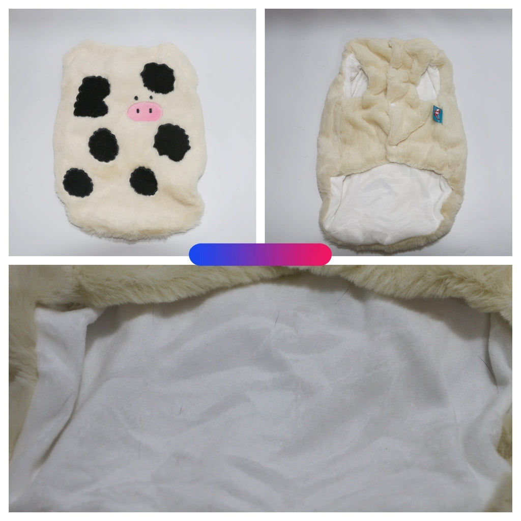 Gilet in pile maculato per cani piccoli – Modello Mucca