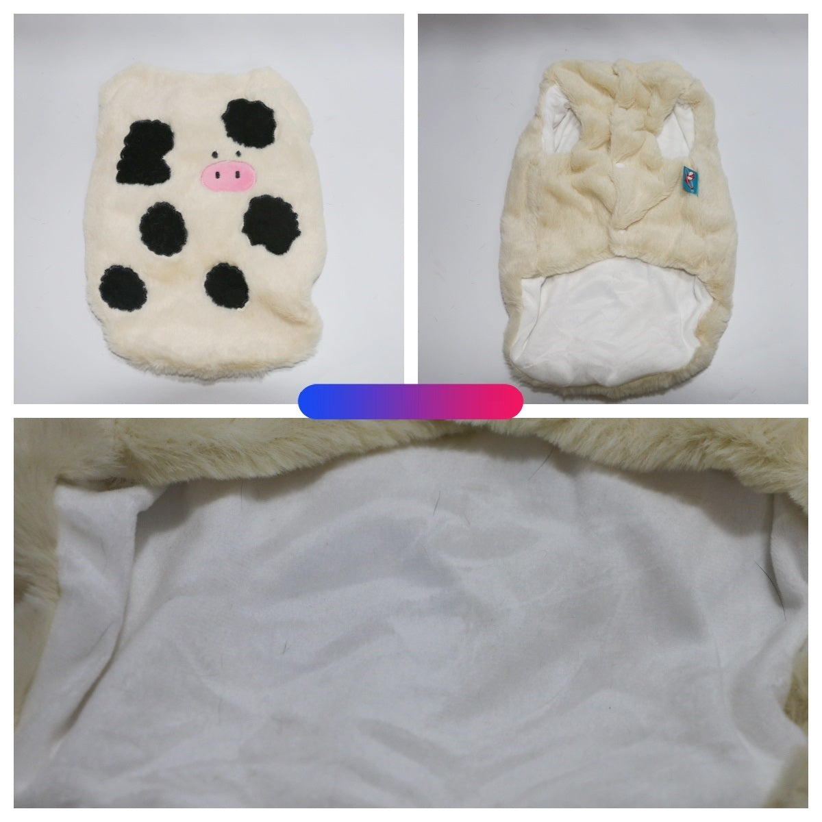 Gilet in pile maculato per cani piccoli – Modello Mucca