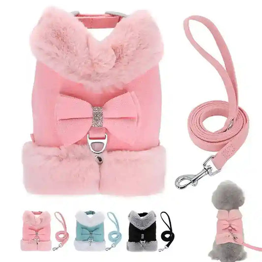 Pettorina per Cani con Fiocchetto e Guinzaglio Regolabile by Dog Moda