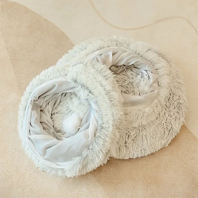 Soft Fleece Cat Play Tunnel – Fun and Comfort for Your Kitty