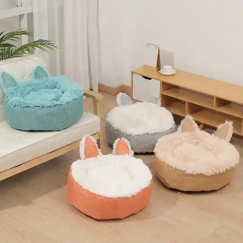 Cuccia Ears per Gatti - Morbida Tana Circolare con Orecchie by Dog Moda