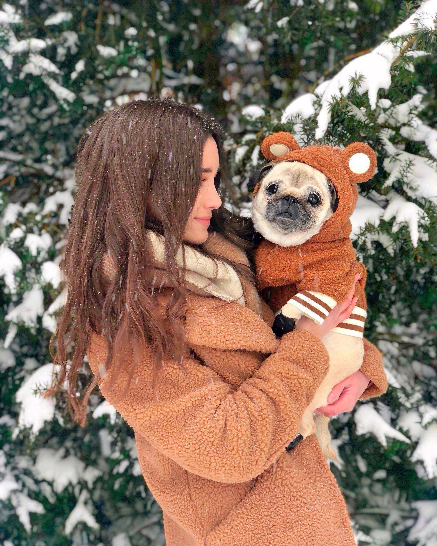 Fleece Dog Sweatshirt with Hood and Ears Soft and Warm