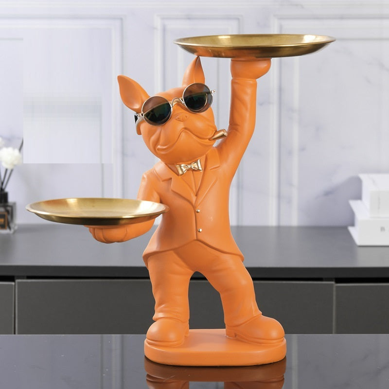 Statua Bulldog Svuotatasche Decorativo – Portachiavi e Portamonete per Ingresso | DogModa