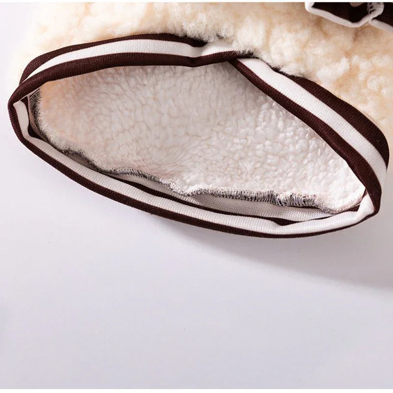 Malteser-Fleecepullover mit Stickerei – Rot und Creme