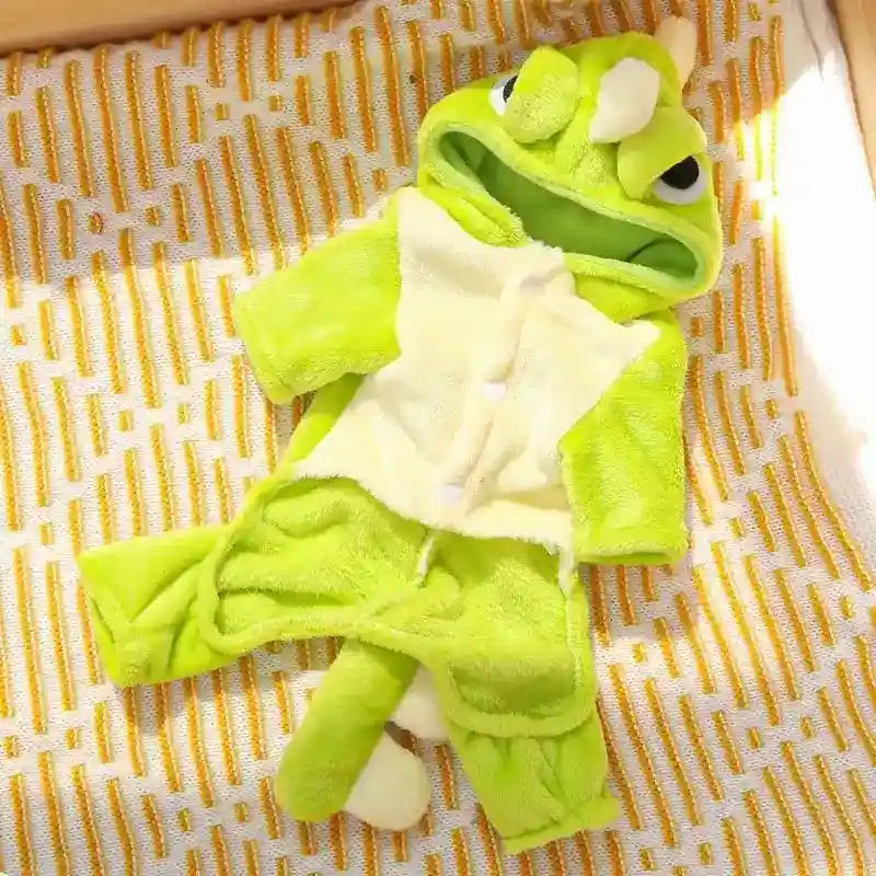 Tutina DINO Dinosauro Cani - Cappuccio Cresta Verde Codina by Dog Moda