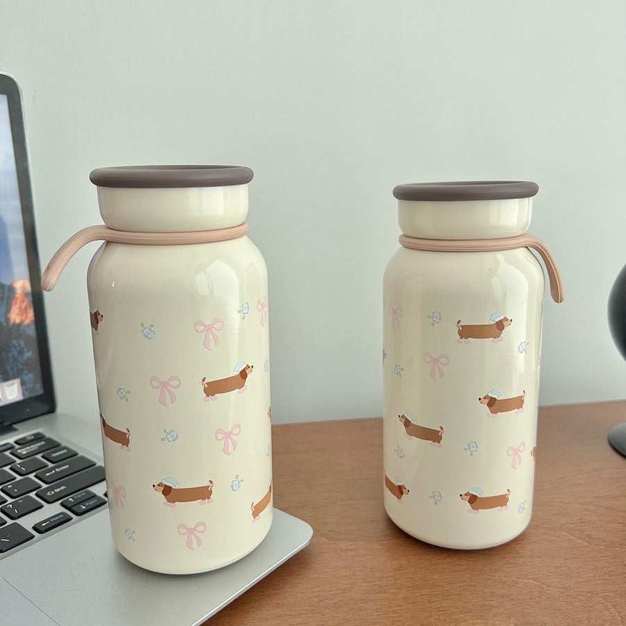 Borraccia termica in acciaio a forma di bassotto da 400ml
