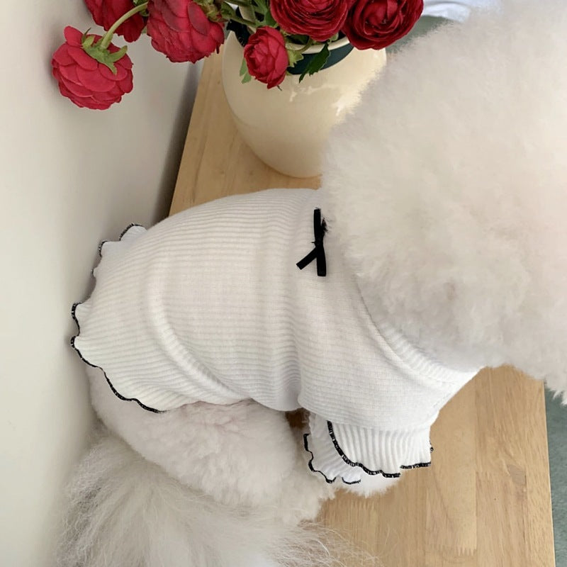 Maglietta per Cani Maltese con Fiocco - Rosa, Bianco o Nero