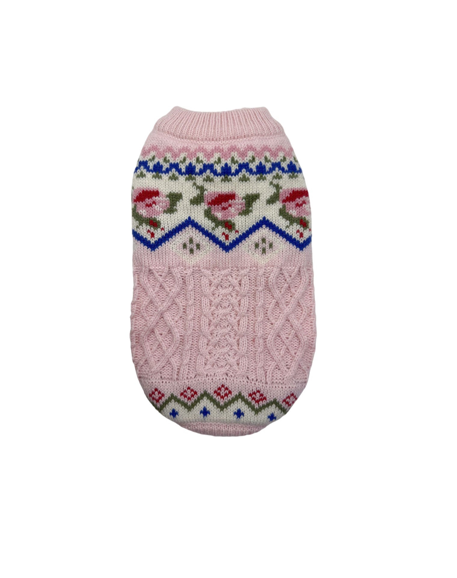 Hund- och katttröja med blomsterbroderier - Mjuk akryl