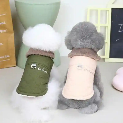 Cappotto per Cani Sestriere Dadagou | Colletto in Ecopelliccia e Pettorina by Dog Moda
