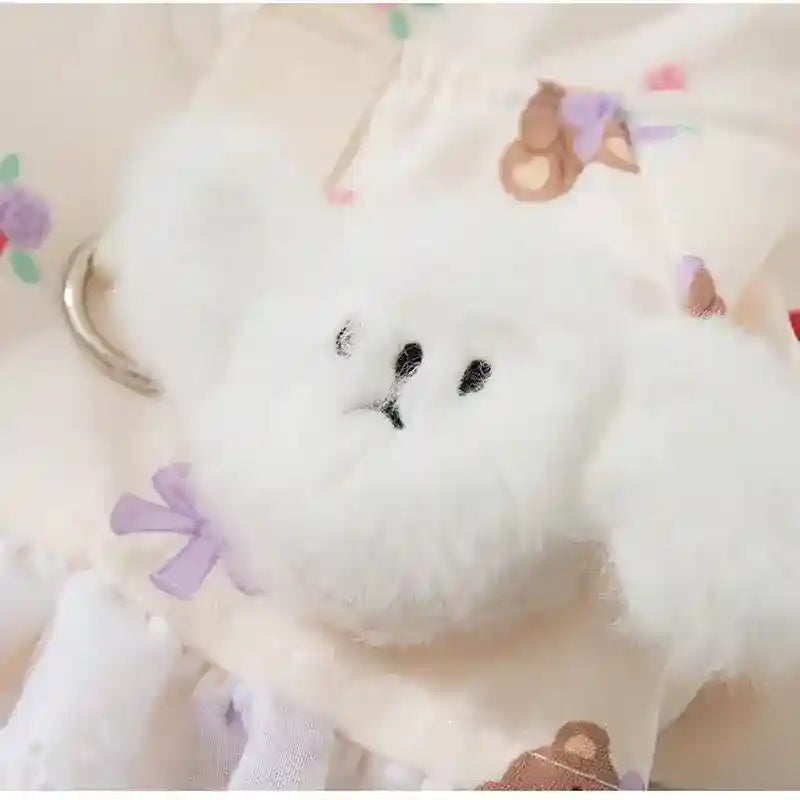 Vestido Osito con Capucha y Orejas para Perros - Floral