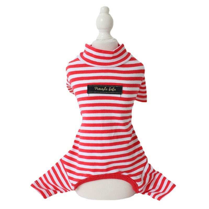 Gestreifter Hundepyjama „Four Paws“ – Weiche Baumwolle
