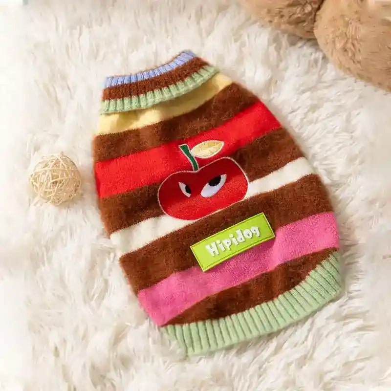 Maglione CHERRY Hipidog - Righe Colorate e Ciliegie by Dog Moda