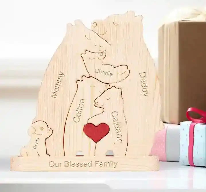 Puzzle Famiglia Pet in Legno Personalizzabile - 3-6 Animali by Dog Moda