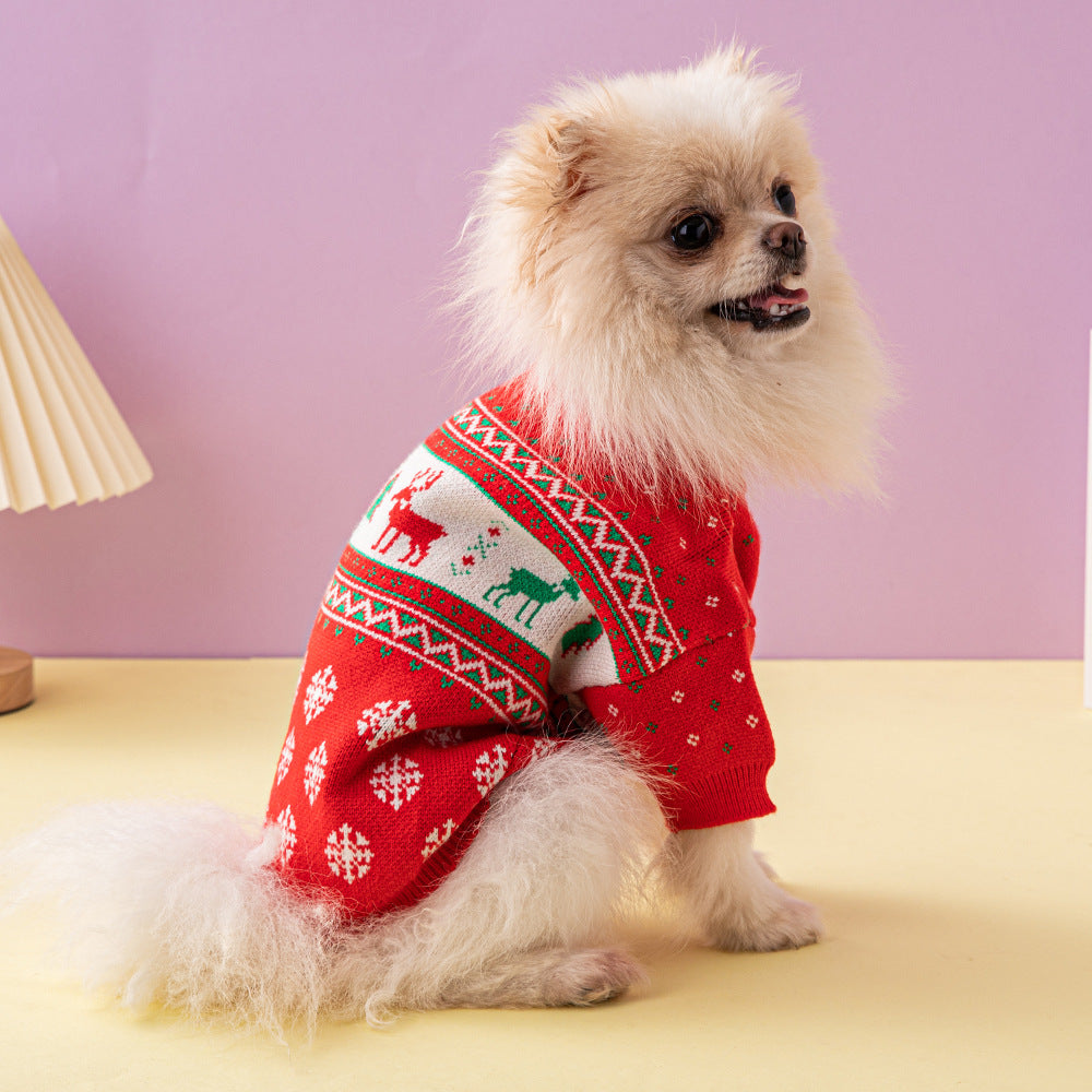 Christmas Sweater for Dogs in Wool with Embroidery – Elegance and Warmth for the Holidays
