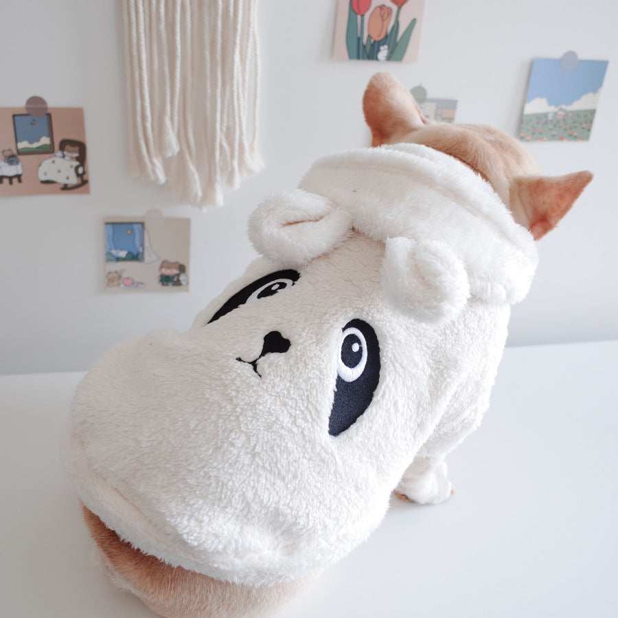 "Panda Chill" Dog Fleece Coat with Hood and Muzzle