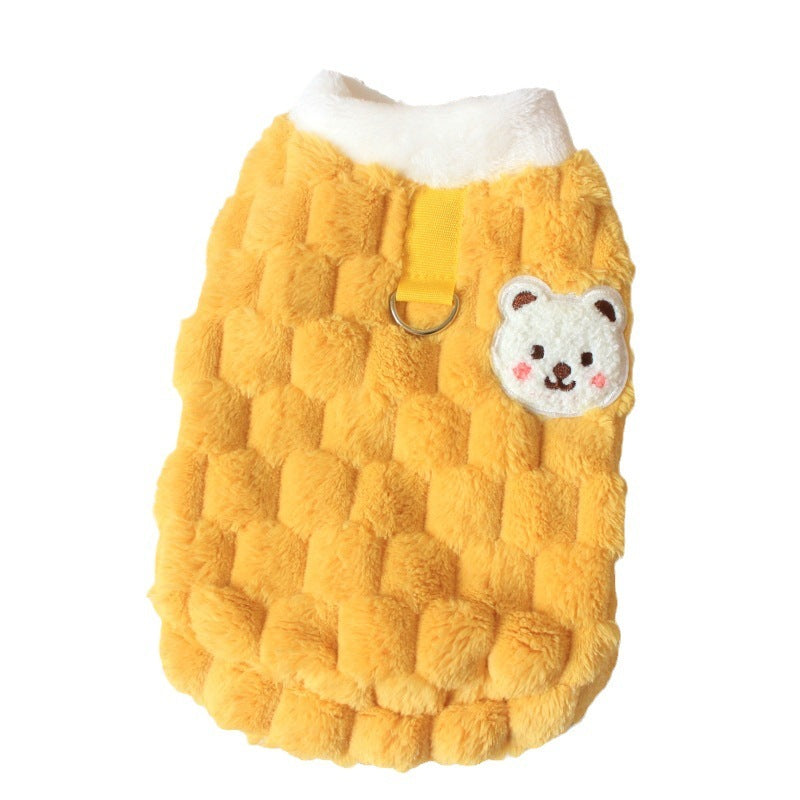 Maglia per Cani in Pile con Cappuccio - Stile Turtle e Orsetto