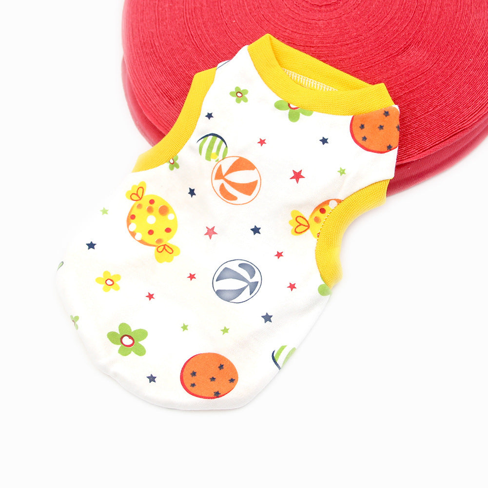 Maglietta in Cotone Smanicata per Cani – Fantasie Divertenti e Colorate - Dog Moda